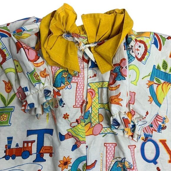 Vintage 70s Handmade Childs Clown Costume 6 Raggedy Ann Elastic Ruffle - Picture 5 of 6